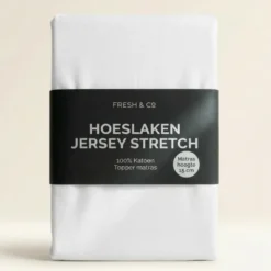 Topper Hoeslaken - Katoen Jersey Stretch - Wit