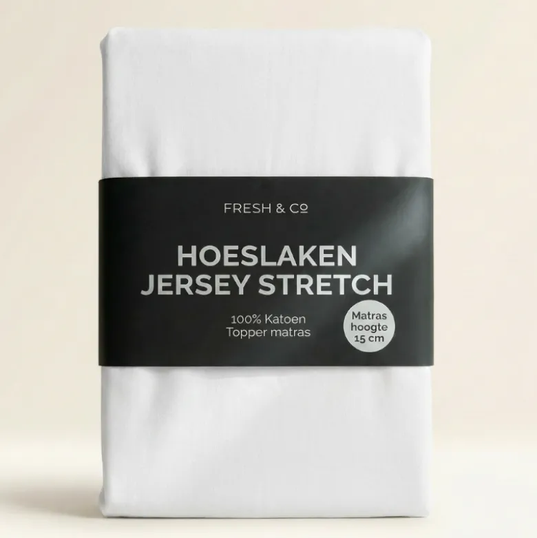 Topper Hoeslaken - Katoen Jersey Stretch - Wit
