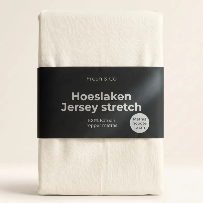 Topper Hoeslaken - Katoen Jersey Stretch - Crème
