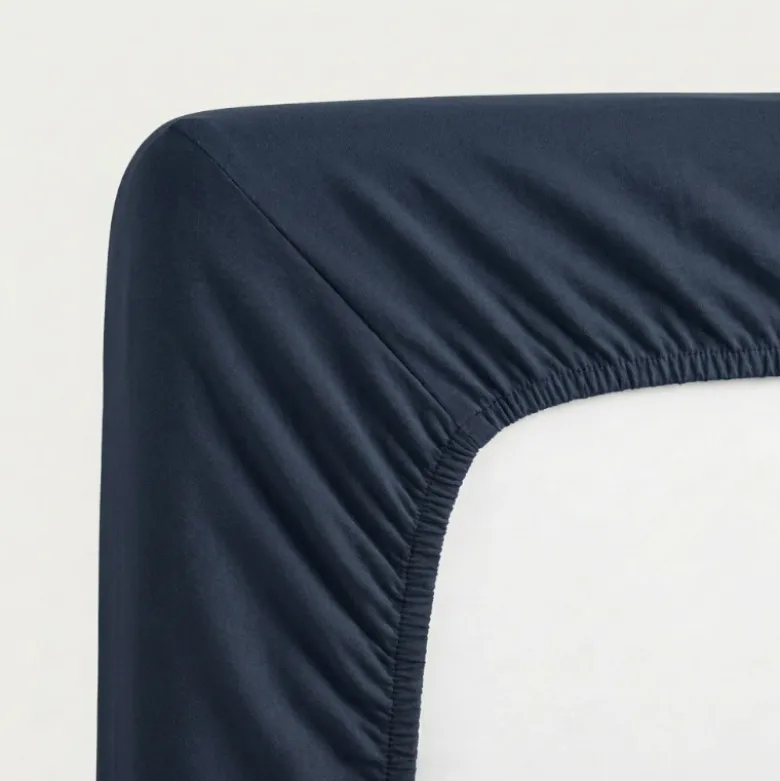 Topper Hoeslaken - Katoen - Navy