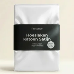 Topper Hoeslaken - Katoen Satijn - Wit