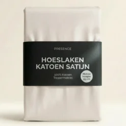 Topper Hoeslaken - Katoen Satijn - Crème