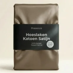 Topper Hoeslaken - Katoen Satijn - Truffel