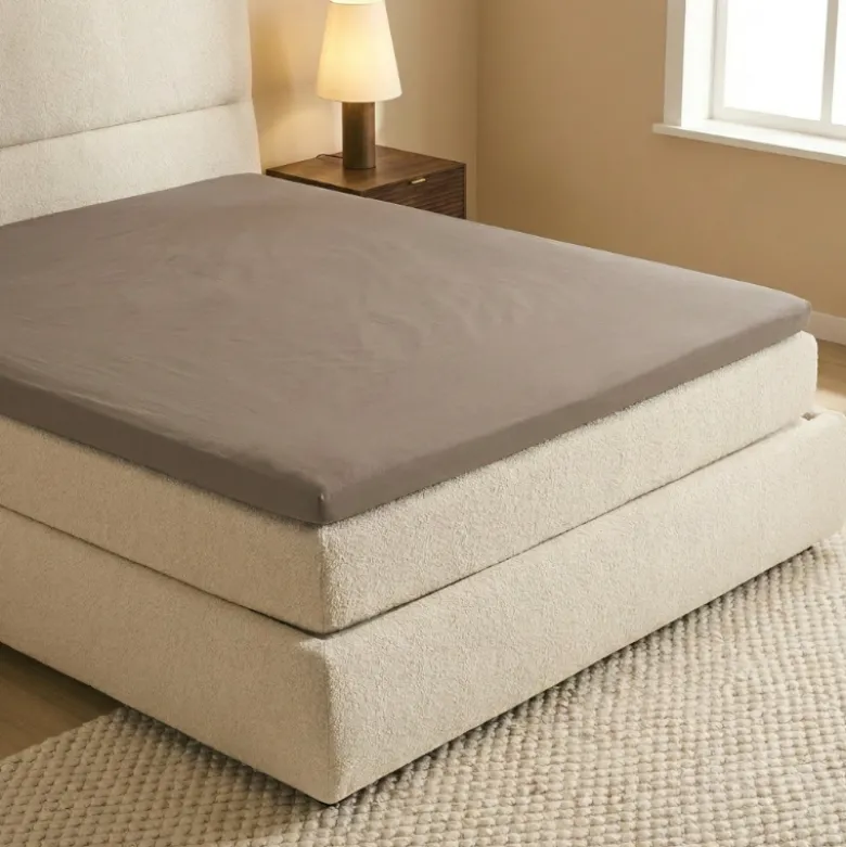 Topper Hoeslaken - Katoen - Taupe