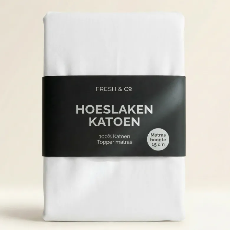 Topper Hoeslaken - Katoen - Wit