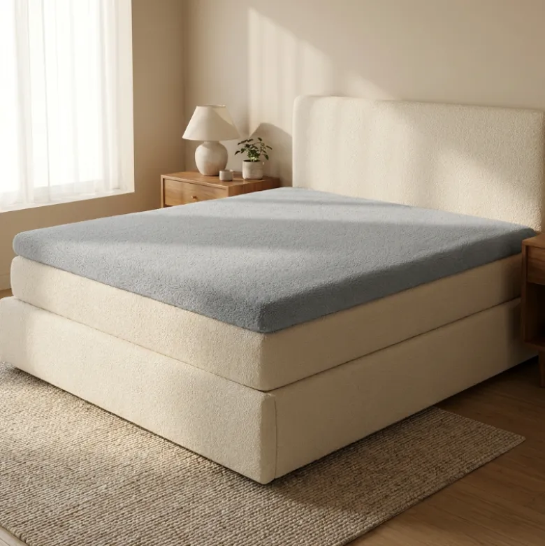 Topper Hoeslaken Teddy - Licht Grijs